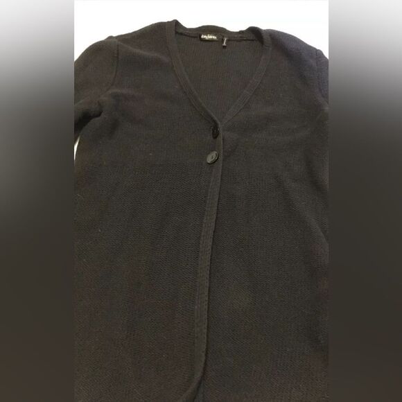 DAISY FUENTES Womens Size Small - Long Sleeve Black Button Open Sweater Cardigan - Picture 6 of 8